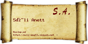 Süli Anett névjegykártya