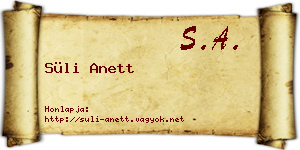 Süli Anett névjegykártya